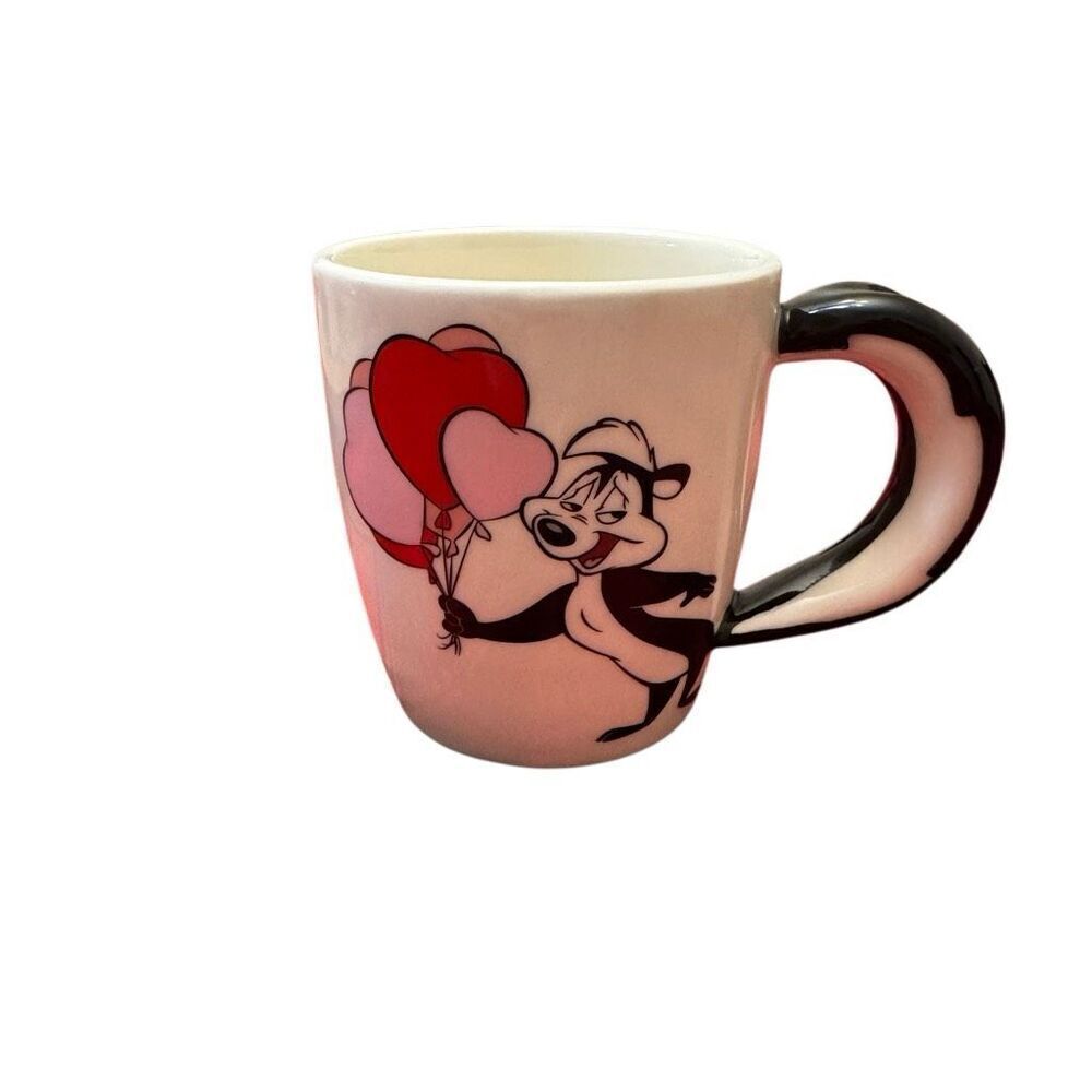 Warner Brothers x Hallmark Pepe Le Pew Mug  Heart Balloons Looney Tunes
